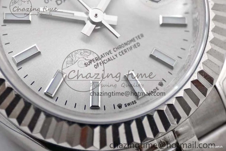 SS on Silver Steel Lady Bracelet 1:1 904L 28 TWF Best Dial DateJust President Edition NH05 0426